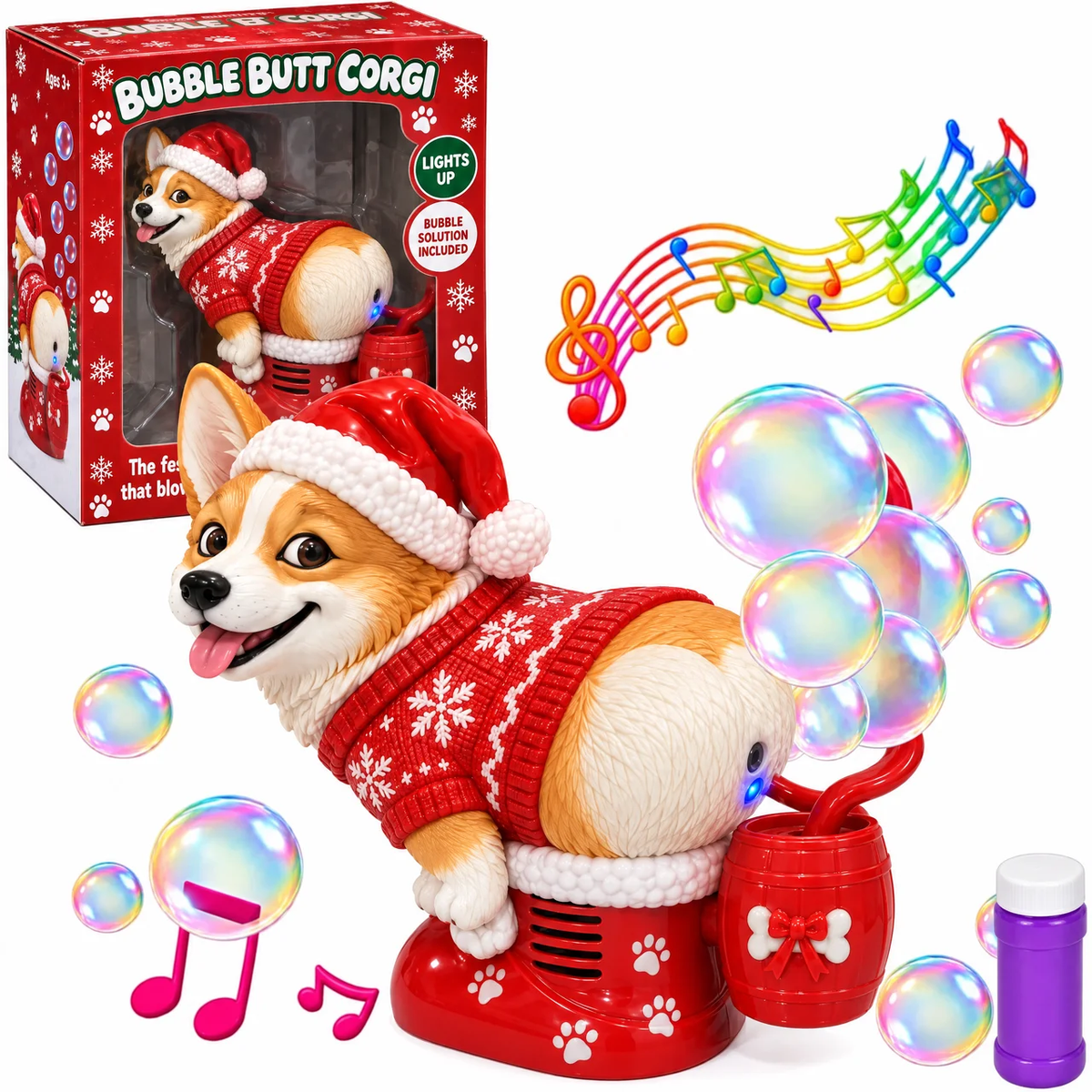Bubble Butt Corgi – Festive Bubble Machine
